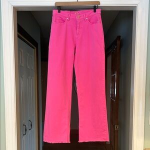 Lilly Pulitzer Relaxed Wide Leg Boyfriend Jeans 32” Inseam Sz 6 Bright Hot Pink